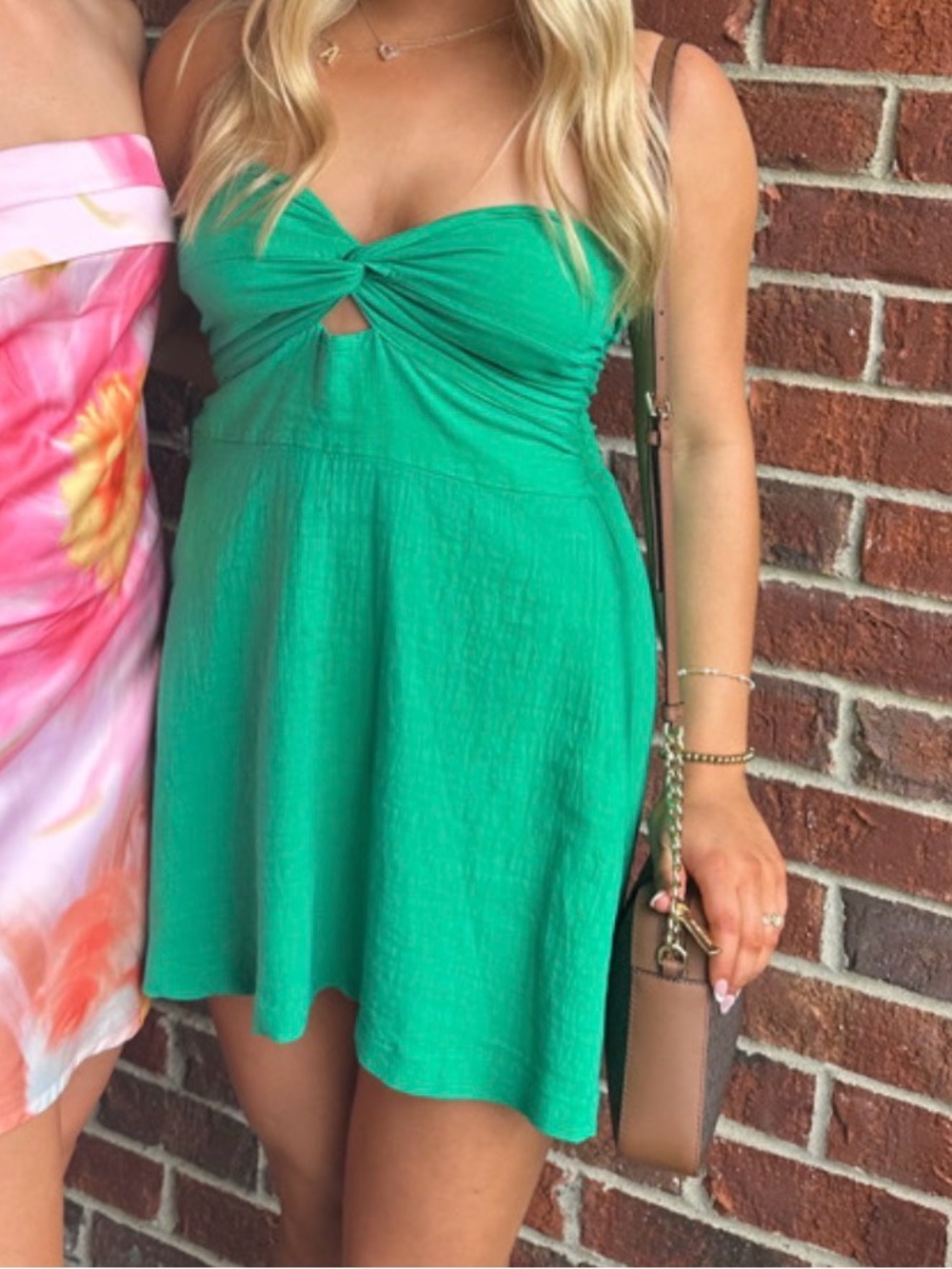 Green Strapless Mini Dress